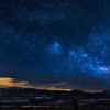 Black Mountains Under the Stars at Nighttime